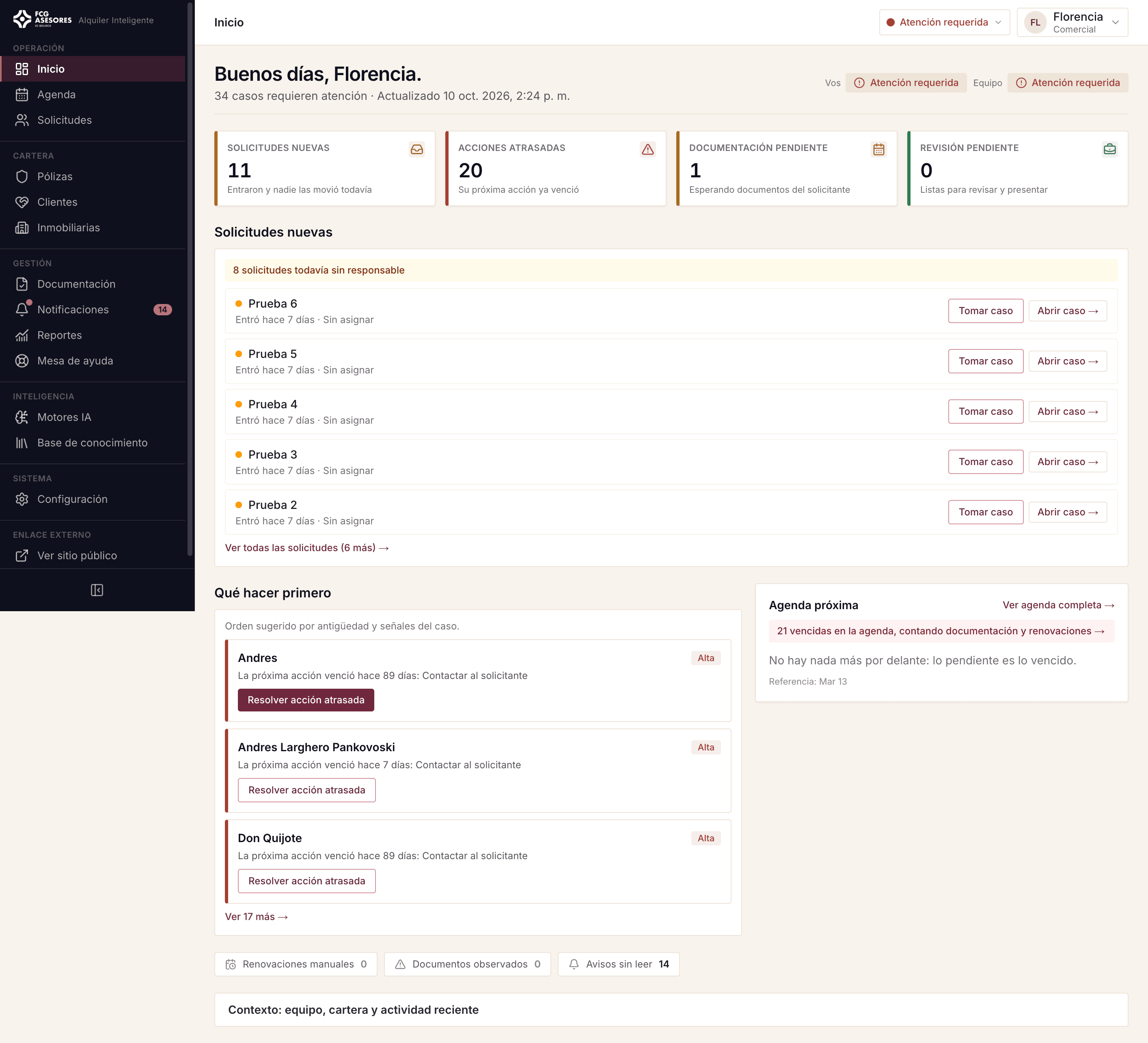 Captura del proyecto · en evolución · FCG Asesores
